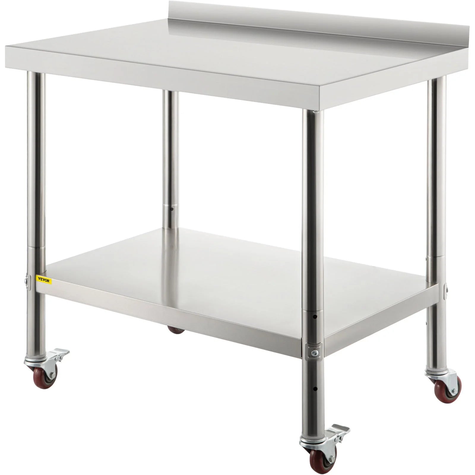 Upgrade your kitchen game with the VEVOR Heavy Duty Stainless Steel Prep Table! Perfect for restaurants, this 36"x24" workstation supports up to 440lbs and features an adjustable undershelf and 4 smooth-rolling casters for ultimate convenience. #KitchenGoals #VEVOR