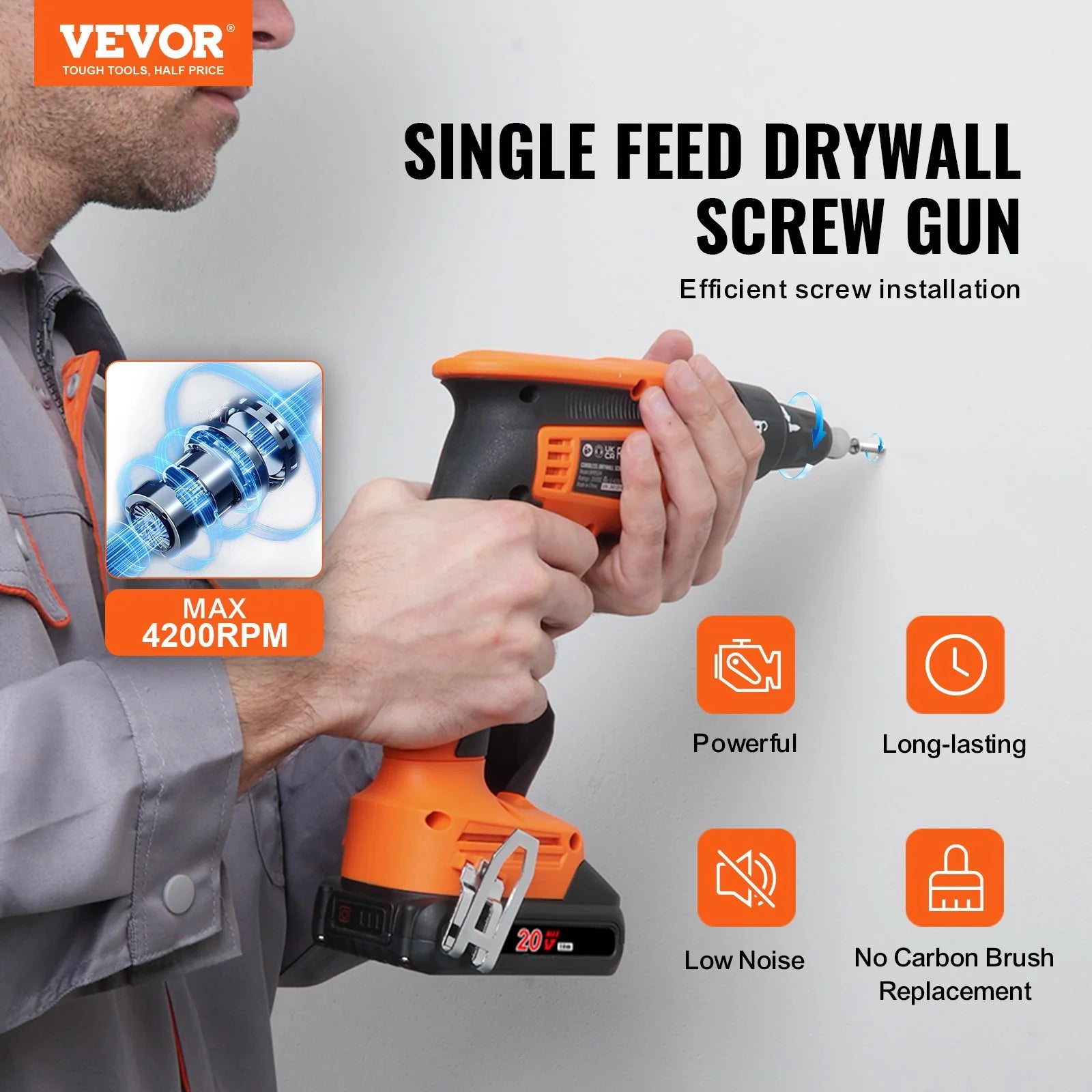 Unleash Your DIY Skills with the VEVOR 20V Cordless Drywall Screw Gun Kit! 🚀🔧 Includes 2 Batteries, Charger, and More! Perfect for Every Project! 💪✨