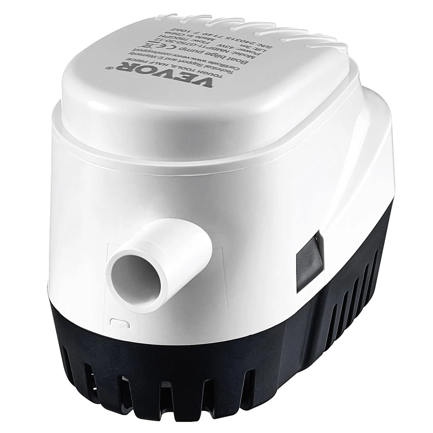 VEVOR Bilge Pump, 750GPH 12V Automatic Submersible Boat Bilge Water Pump with Float Switch, 0.7 Outlet Diameter, Small Boat Bilge Pump, Marine Electric Bilge Pump for Boats, Ponds, Pools, Basements