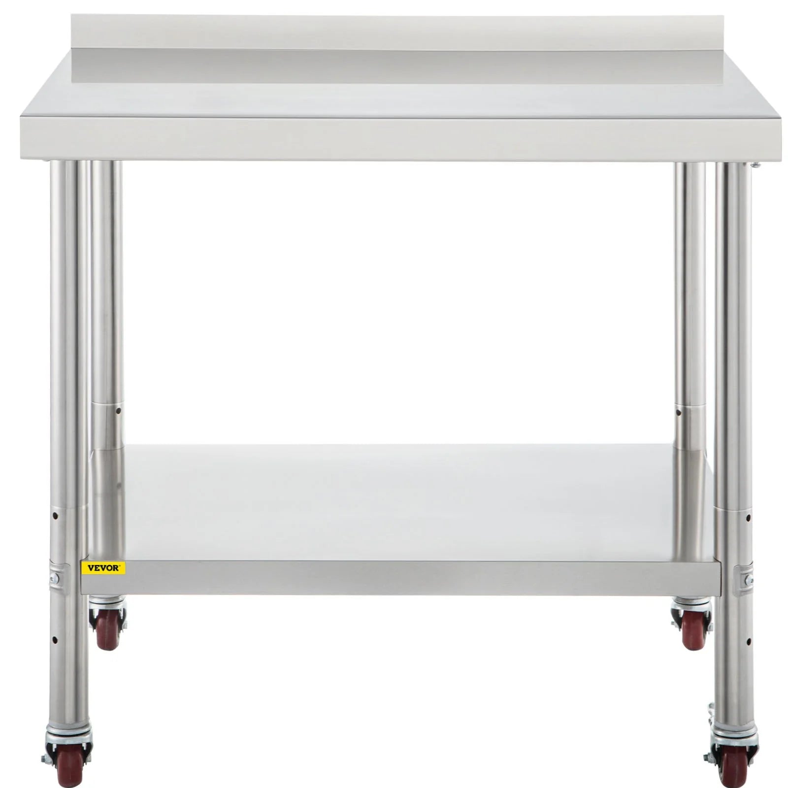 Upgrade your kitchen game with the VEVOR Heavy Duty Stainless Steel Prep Table! Perfect for restaurants, this 36"x24" workstation supports up to 440lbs and features an adjustable undershelf and 4 smooth-rolling casters for ultimate convenience. #KitchenGoals #VEVOR