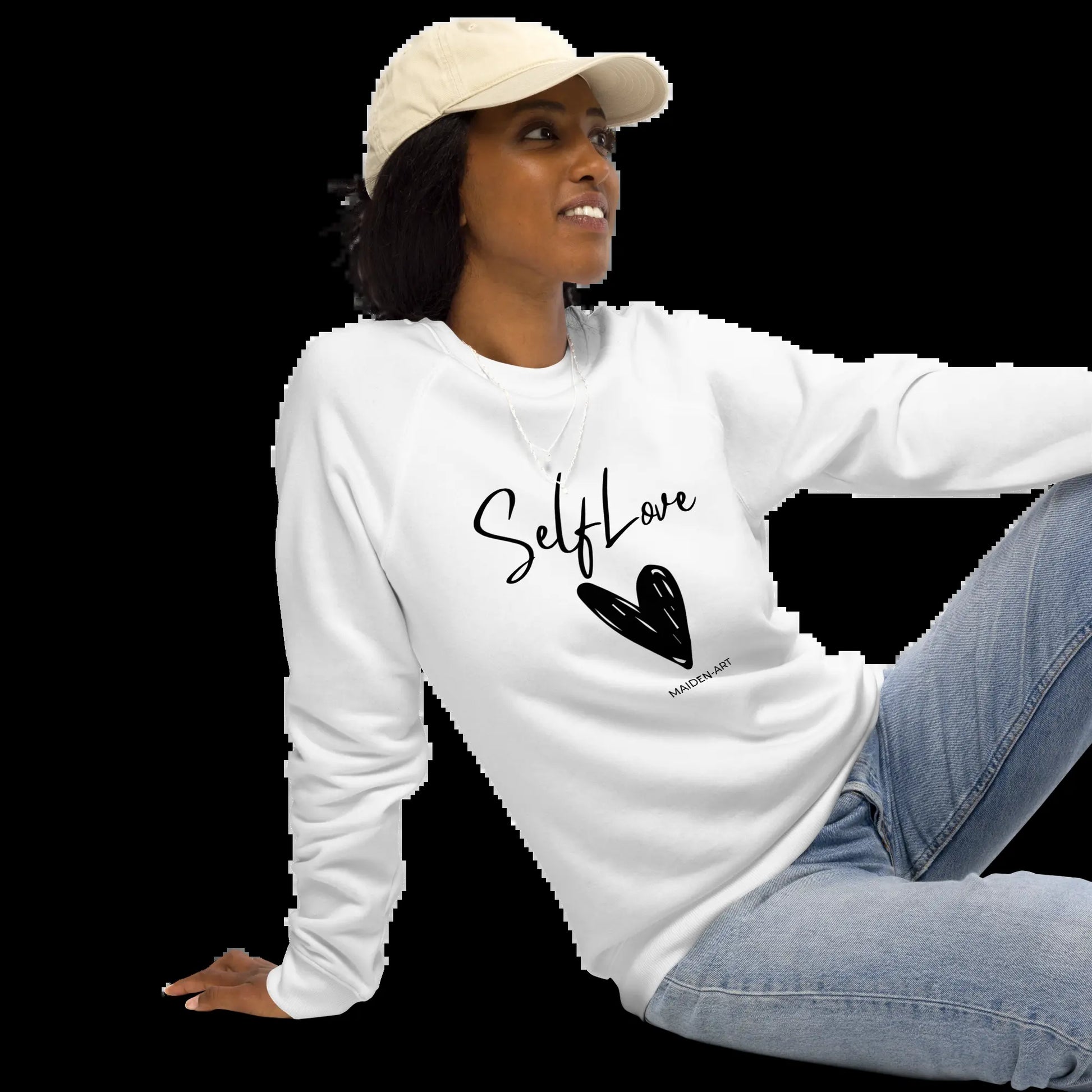 Organic Sweatshirt SELF LOVE Unisex Organic Raglan Sweatshirt