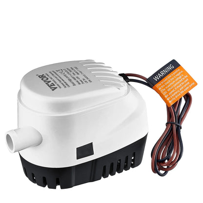 VEVOR Bilge Pump, 750GPH 12V Automatic Submersible Boat Bilge Water Pump with Float Switch, 0.7 Outlet Diameter, Small Boat Bilge Pump, Marine Electric Bilge Pump for Boats, Ponds, Pools, Basements