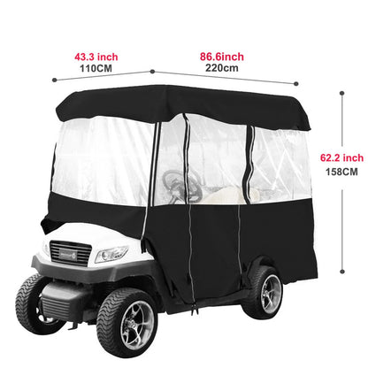 VEVOR Golf Cart Enclosure 86'', 4-Person Golf Cart Cover, 4-Sided Fairway Deluxe, 300D Waterproof Driving Enclosure with Transparent Windows, Fit for EZGO, Club Car, Yamaha Cart