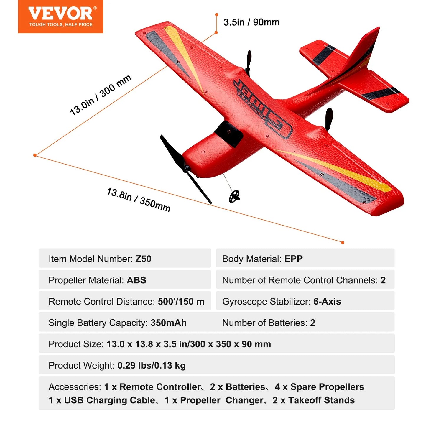 Soar High with the VEVOR EPP Foam RC Airplane! 🚀✈️ Includes 2.4 GHz Remote Control & 2 Batteries for Endless Fun! #RCPlane #AviationAdventures