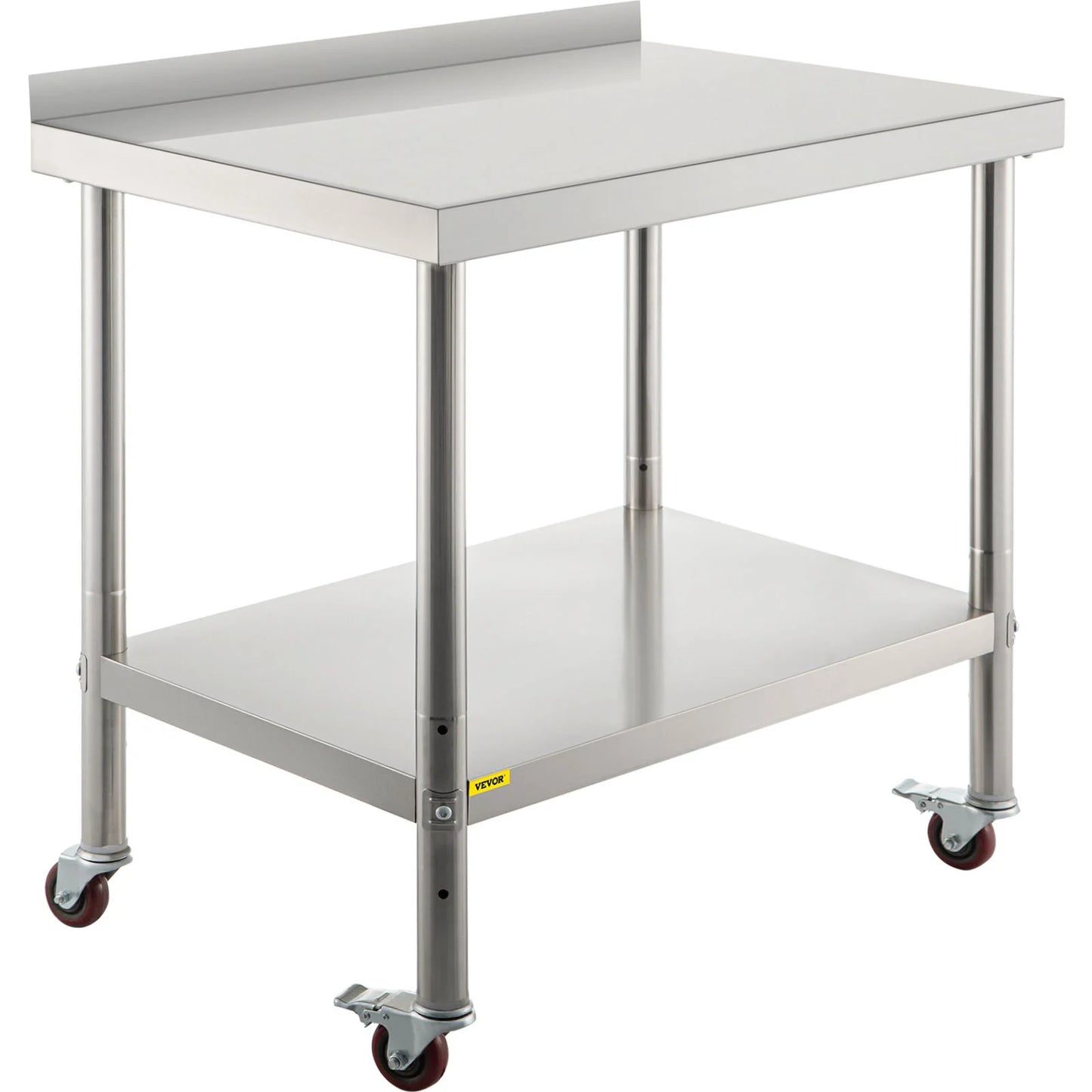 Upgrade your kitchen game with the VEVOR Heavy Duty Stainless Steel Prep Table! Perfect for restaurants, this 36"x24" workstation supports up to 440lbs and features an adjustable undershelf and 4 smooth-rolling casters for ultimate convenience. #KitchenGoals #VEVOR