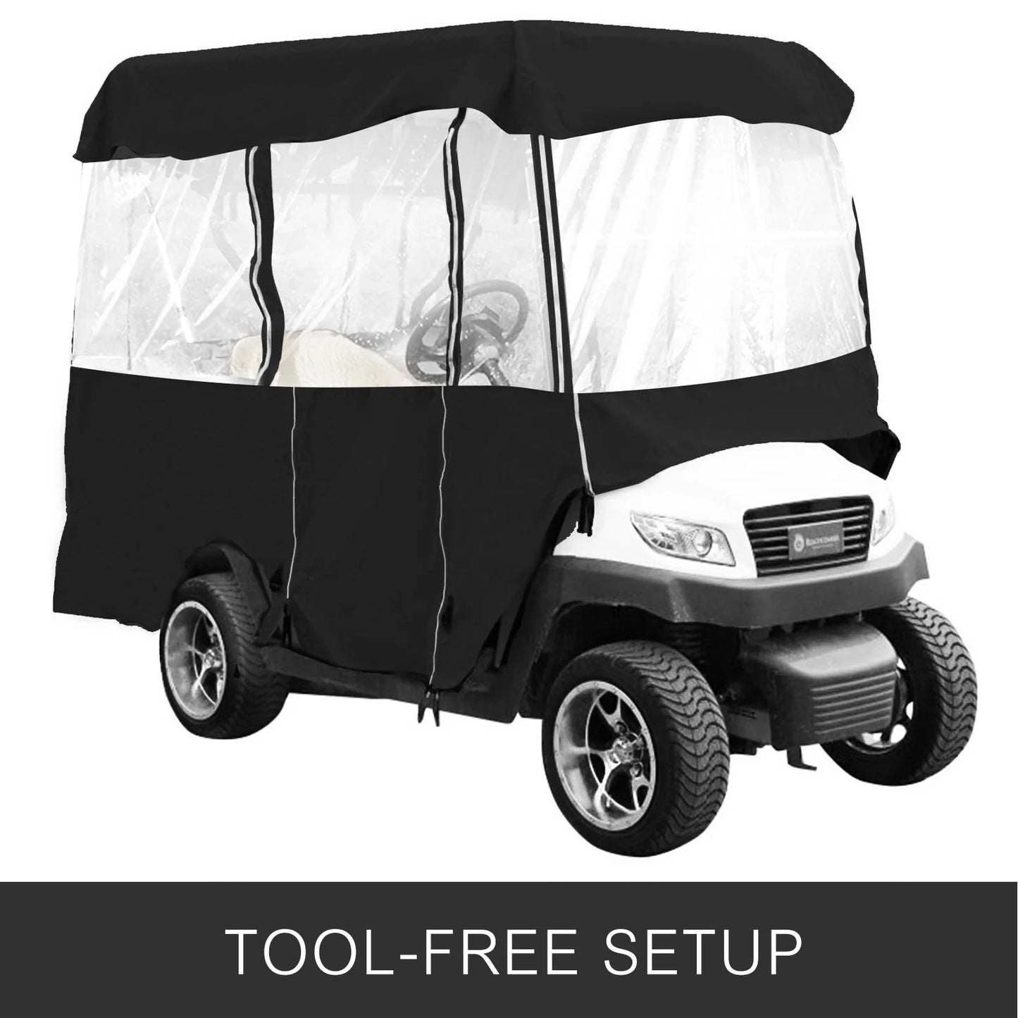 VEVOR Golf Cart Enclosure 86'', 4-Person Golf Cart Cover, 4-Sided Fairway Deluxe, 300D Waterproof Driving Enclosure with Transparent Windows, Fit for EZGO, Club Car, Yamaha Cart